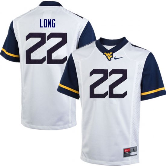 Men's West Virginia Mountaineers NCAA #22 Jake Long White Authentic Nike Stitched College Football Jersey SO15A58EI